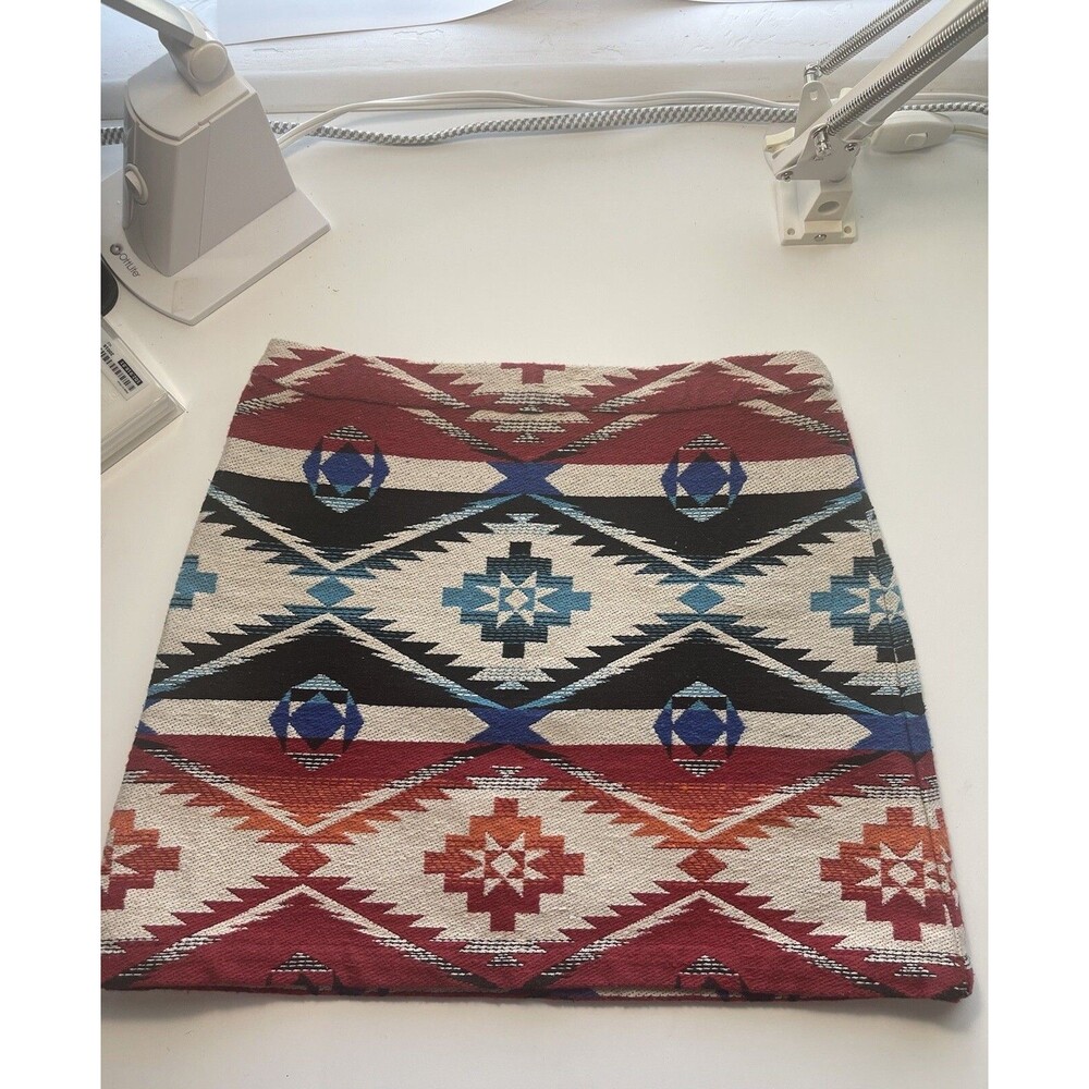 TOPSHOP Aztec Womens A Cut Geometric Print Multicolor Mini Skirt Size 4 EUC
